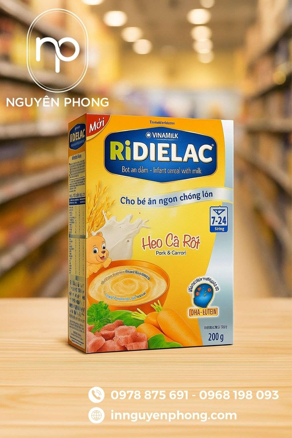 Mẫu hộp giấy đựng bột cà rốt trẻ em 